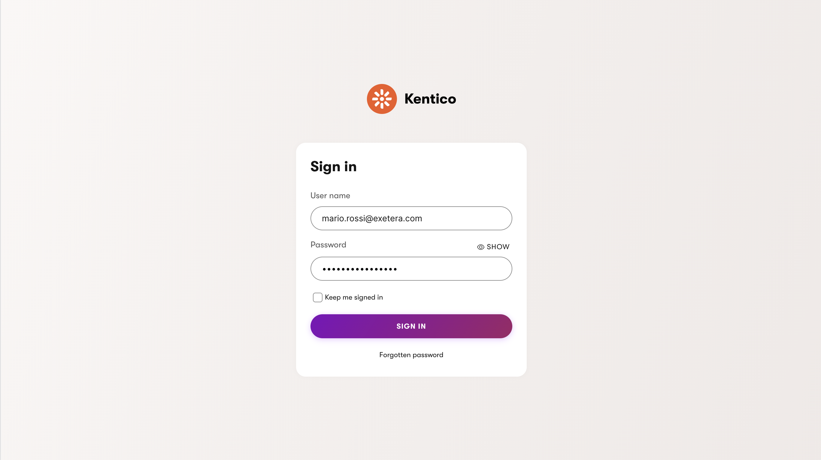 xperinece by Kentico admin-login xperinece by Kentico admin-login
