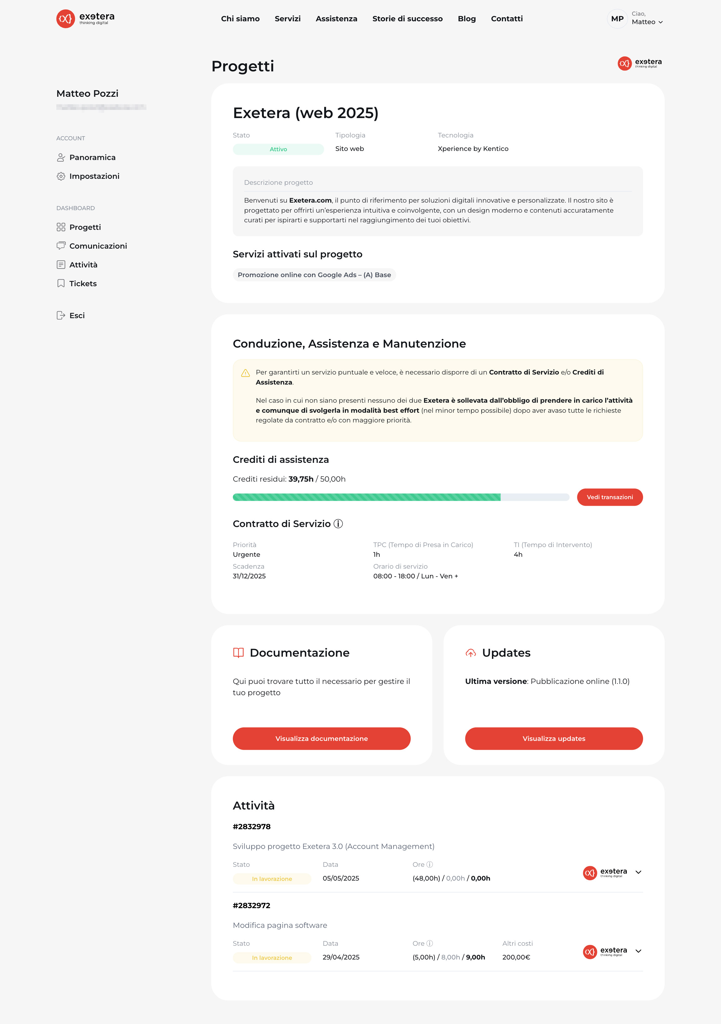 Doc Area Clienti Entrare nel dettaglio di un progetto
