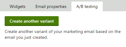 XTR K13 Test A/B delle email di marketing Creazione di A/B test per le email di marketing Create another variant