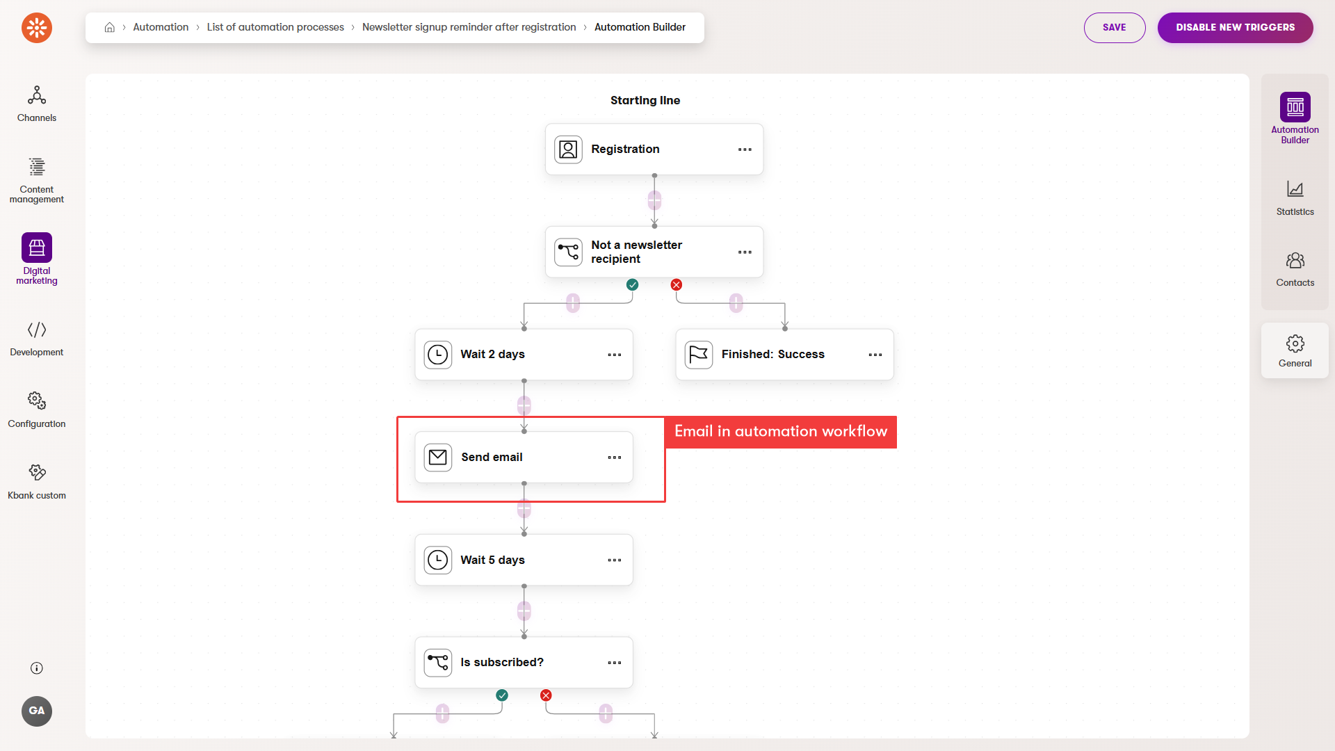XTR XbyK 3. Email di automazione