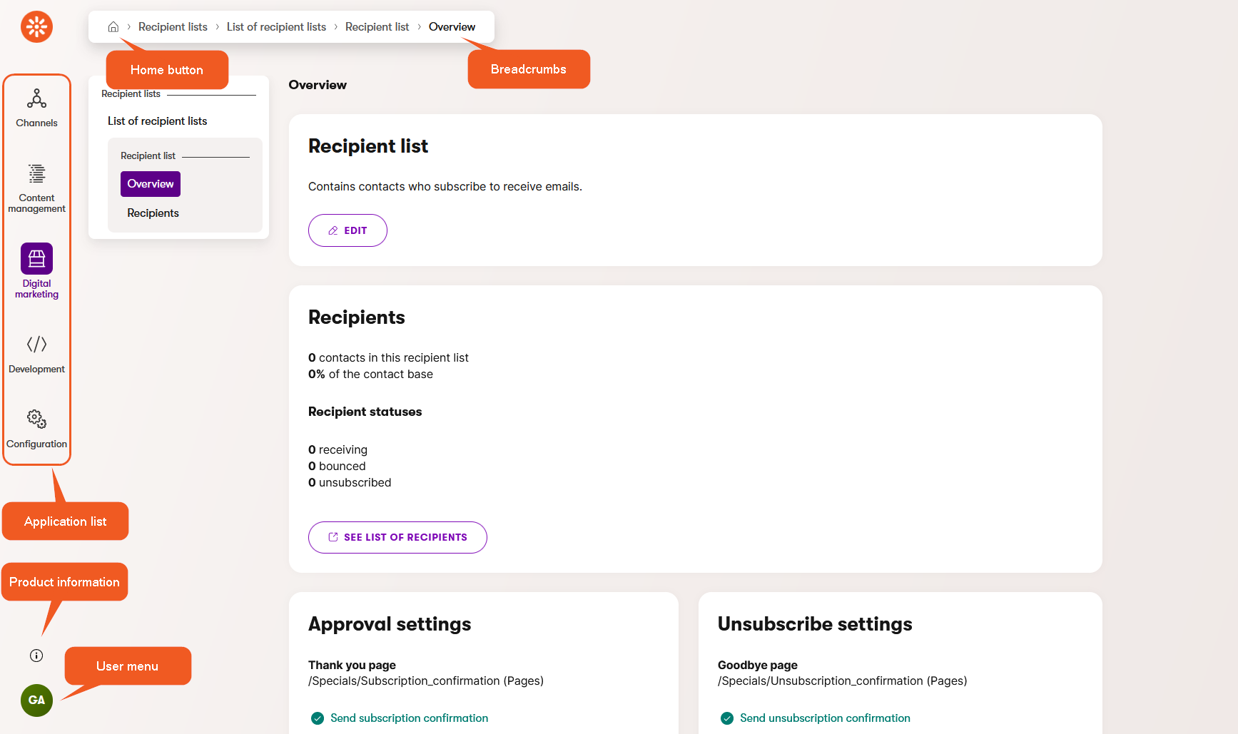 XTR XbyK Nozioni di base dell’interfaccia di amministrazione Basi sull'interfaccia di Xperience