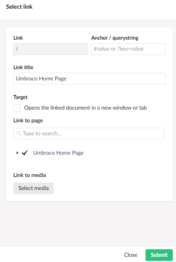 Umbraco Link to a Page in Umbraco
