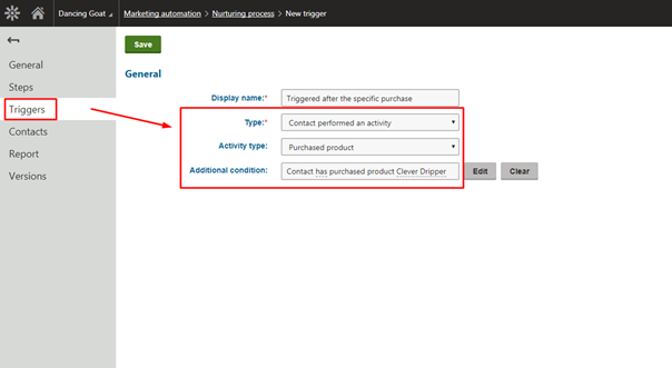 marketing automation trigger