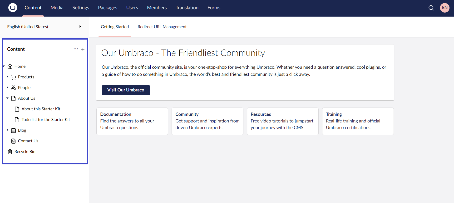 Umbraco Backoffice Albero (Tree)