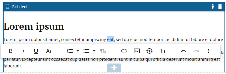XTR K13 Modifica dei contenuti nei campi rich text