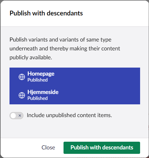 Umbraco Publish with descendants