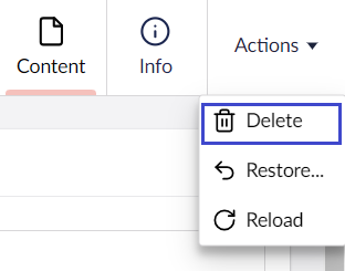 Umbraco Eliminare e ripristinare pagine Svuotare il cestino Azioni