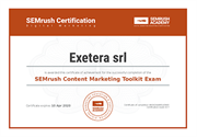 Certificato SEMrush