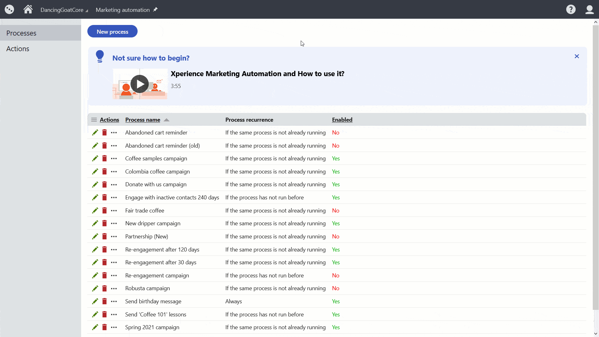 XTR K13 Marketing automation 2. Crea il processo