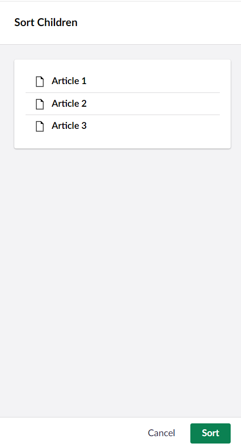 Umbraco Ordinare le pagine Opzione 1 Disporre le sottopagine