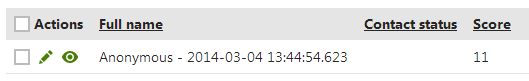 XTR K13 Esempio – Utilizzo del contact scoring Prova della funzionalità di scoring Tab Contatti