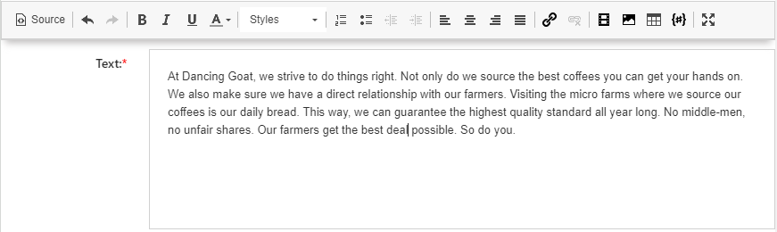 XTR K13 Editor di campo rich text