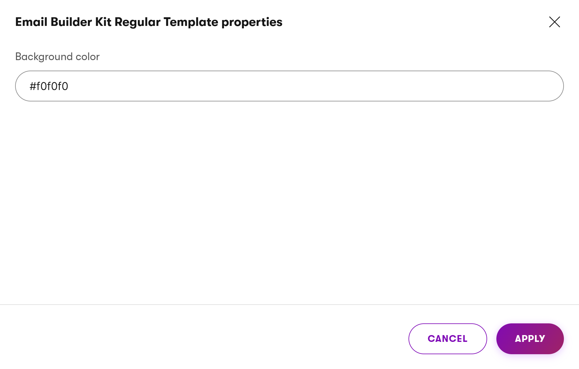 Xperience Template dell’Email Builder Configurare i template email Dettaglio configurazione