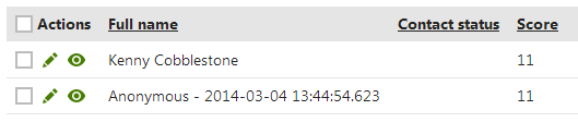 XTR K13 Esempio – Utilizzo del contact scoring Prova della funzionalità di scoring Sistema punti