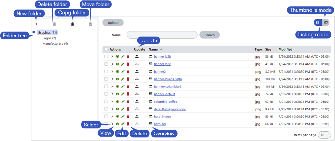 Media-library-window-description.png XTR K13 Lavorare con i file Panoramica Raccolte multimediali