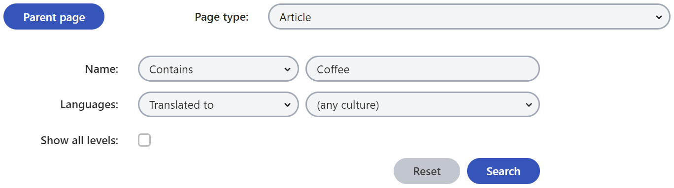 XTR K13 Operazioni su più pagine Elencare le pagine nell’applicazione Pages Search