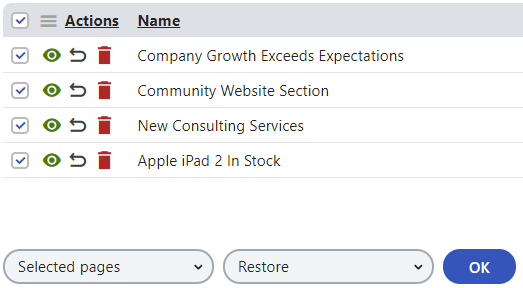 XTR K13 Ripristinare pagine eliminate Restore