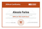 Certificato SEMrush