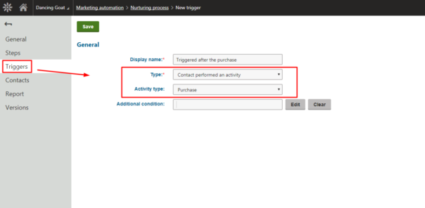 Trigger marketing automation