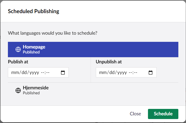 Umbraco Scheduled Publishing