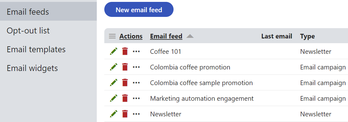 XTR K13 Gestione dei destinatari delle email di marketing Gestione dei destinatari nelle singole email di marketing