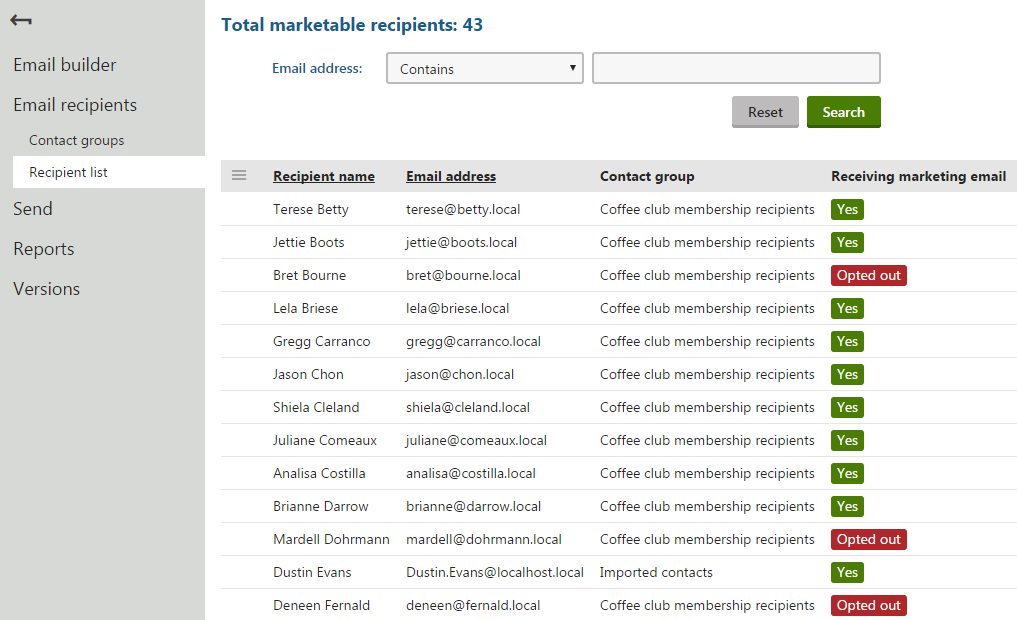XTR K13 Invio di email di marketing Aggiunta di destinatari alle campagne email Recipient list