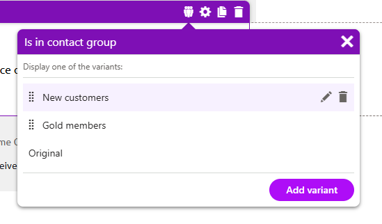 Xperience Creare email in Email Builder Personalizzare i widget Nuovo cliente