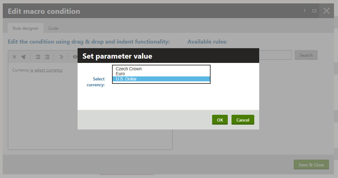 XTR K13 Lavorare con le gift card Set parameter value