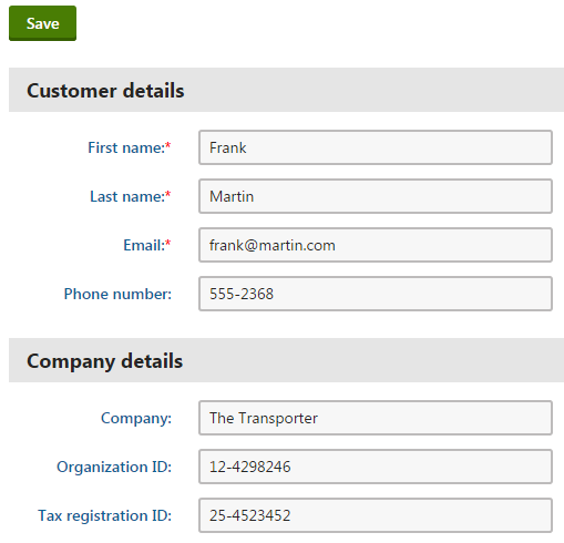 XTR K13 Creazione di un cliente dall’applicazione Customers Valori degli attributi