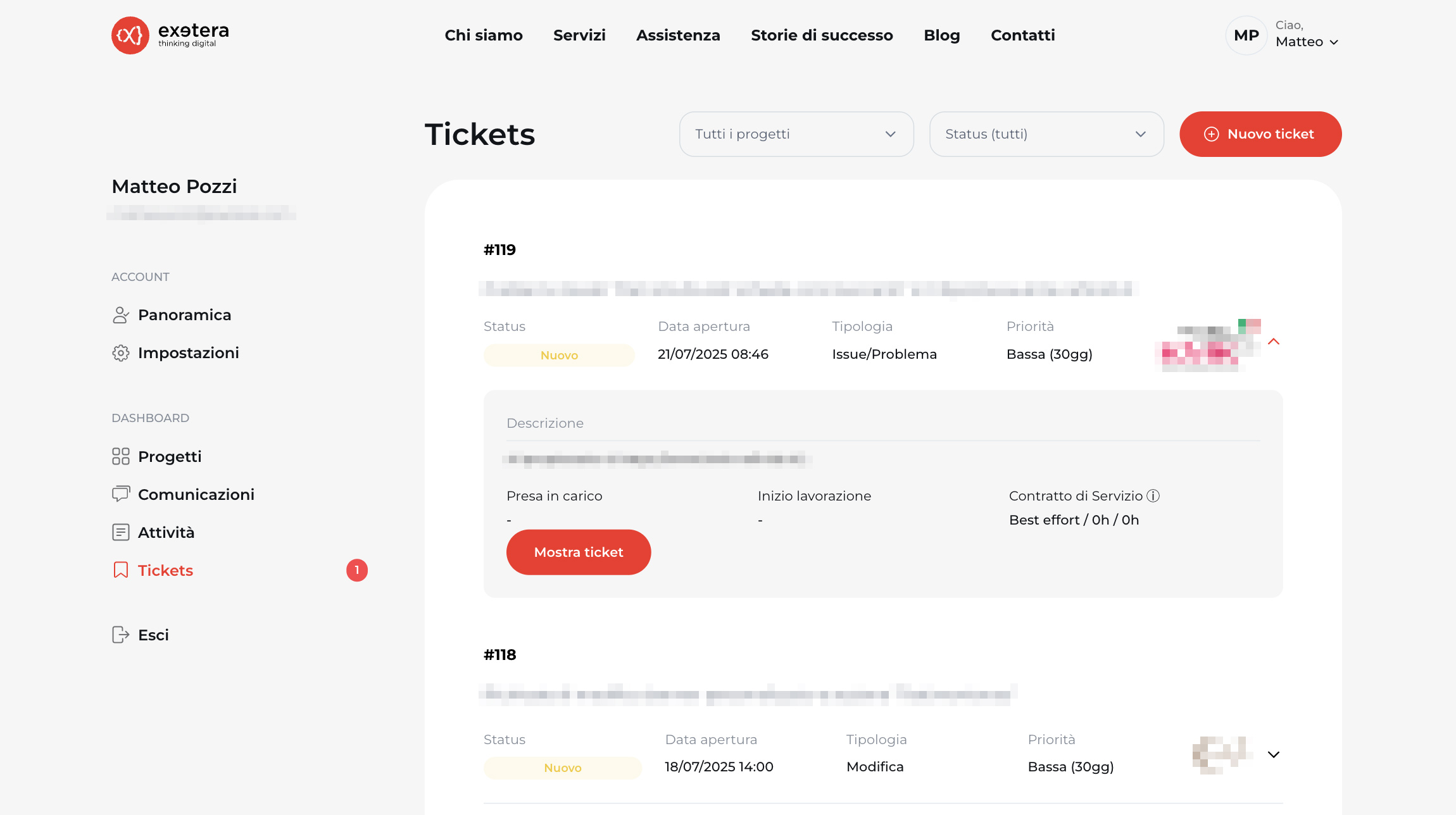 Doc Area Clienti Dettaglio ticket