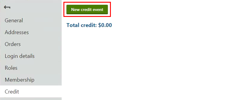 XTR K13 Modifica del saldo di credito di un cliente Scheda New credit event